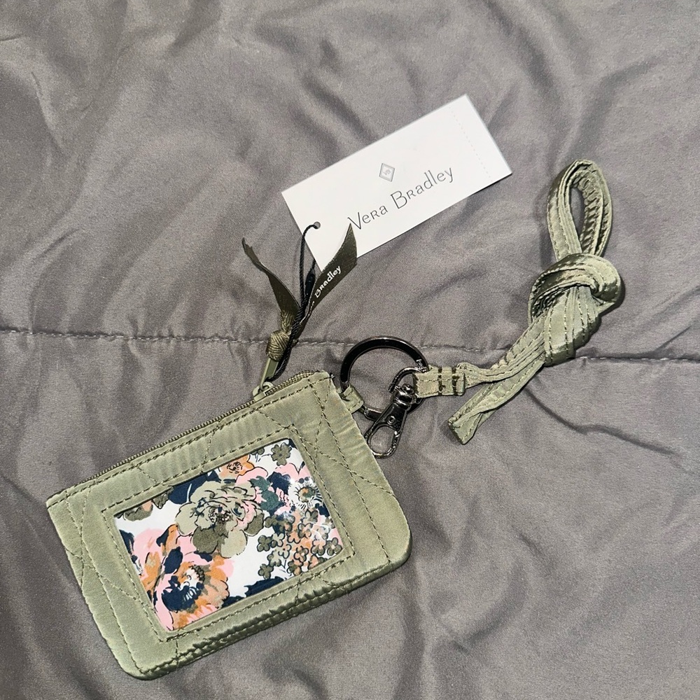 Vera Bradley Sage Ultralight Zip ID and Lanyard
